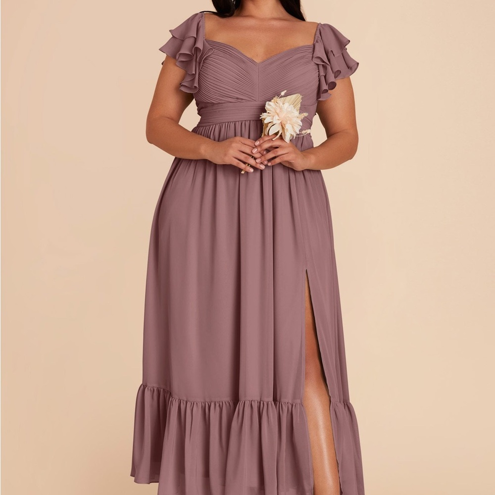 Michelle Dress Birdy Grey - Chiffon Dark Mauve